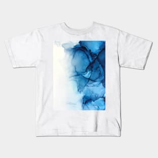 Blue Tides - Alcohol Ink Painting Kids T-Shirt